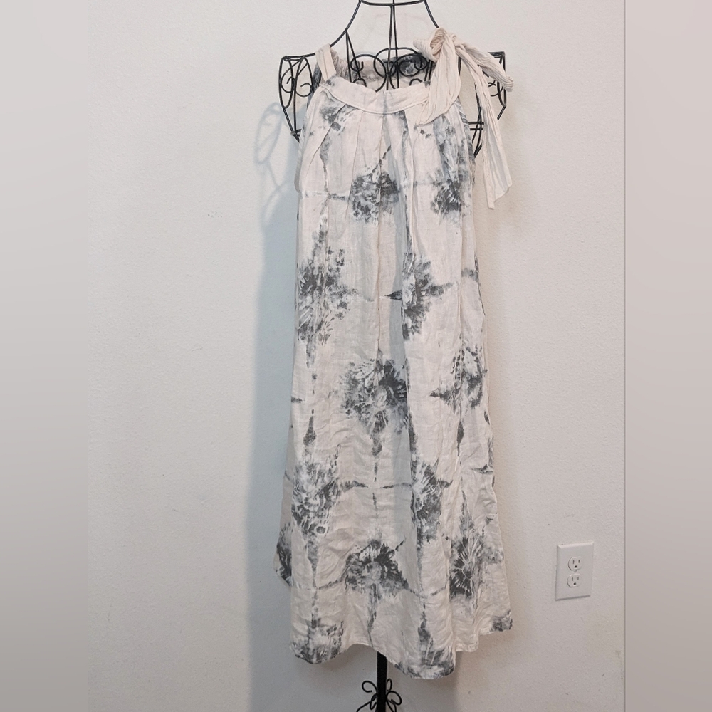 Bellambra 100% Linen Front Bow Dress Size M